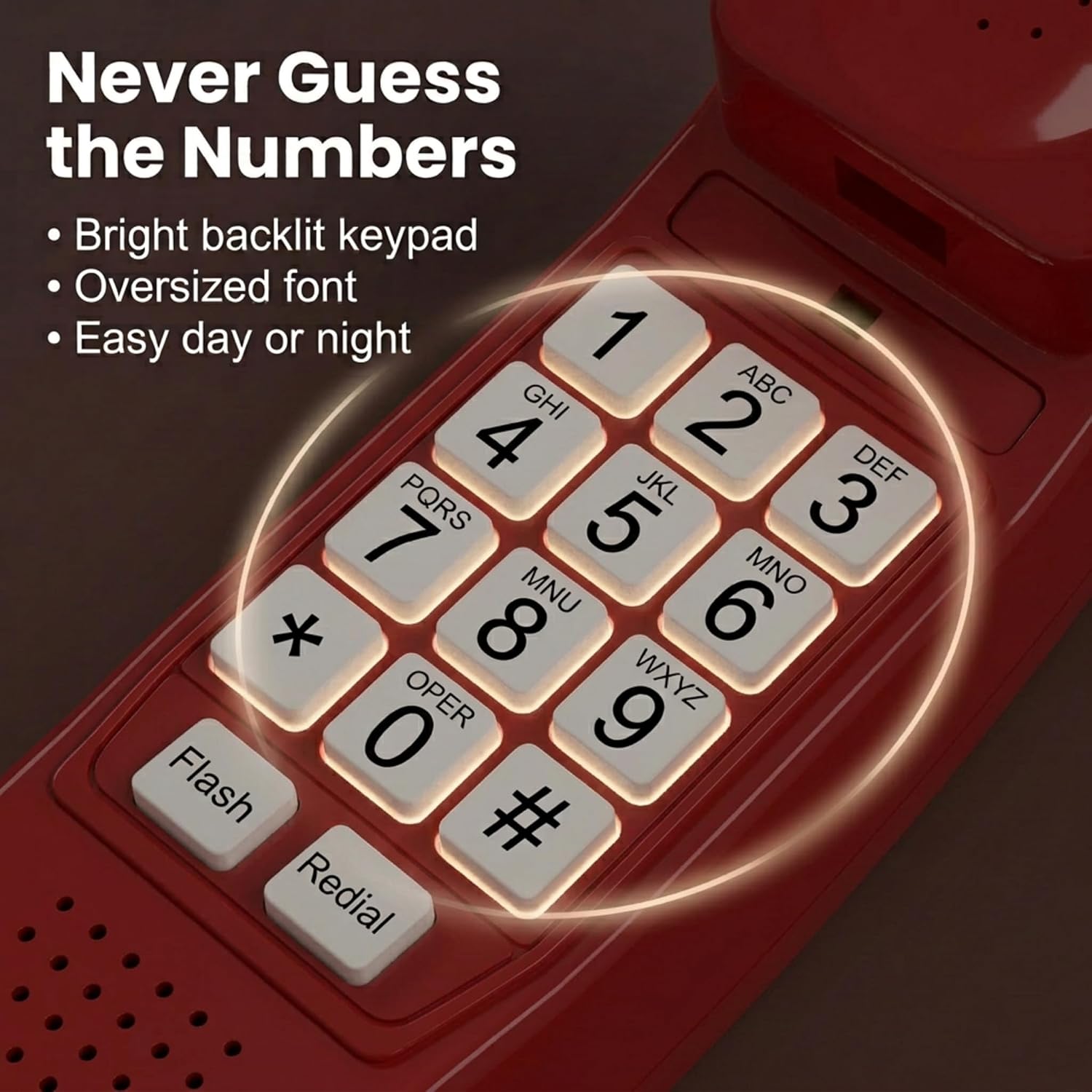 iSoHo Big Button Corded Phone for Seniors – Easy-to-Use Landline with Lighted Keypad, Ergonomic Handset & No Power Needed – Retro Home Phone for Elderly, Visually Impaired & Hard of Hearing | Telephone for seniors, visually impaired, lighted keypad, redi…