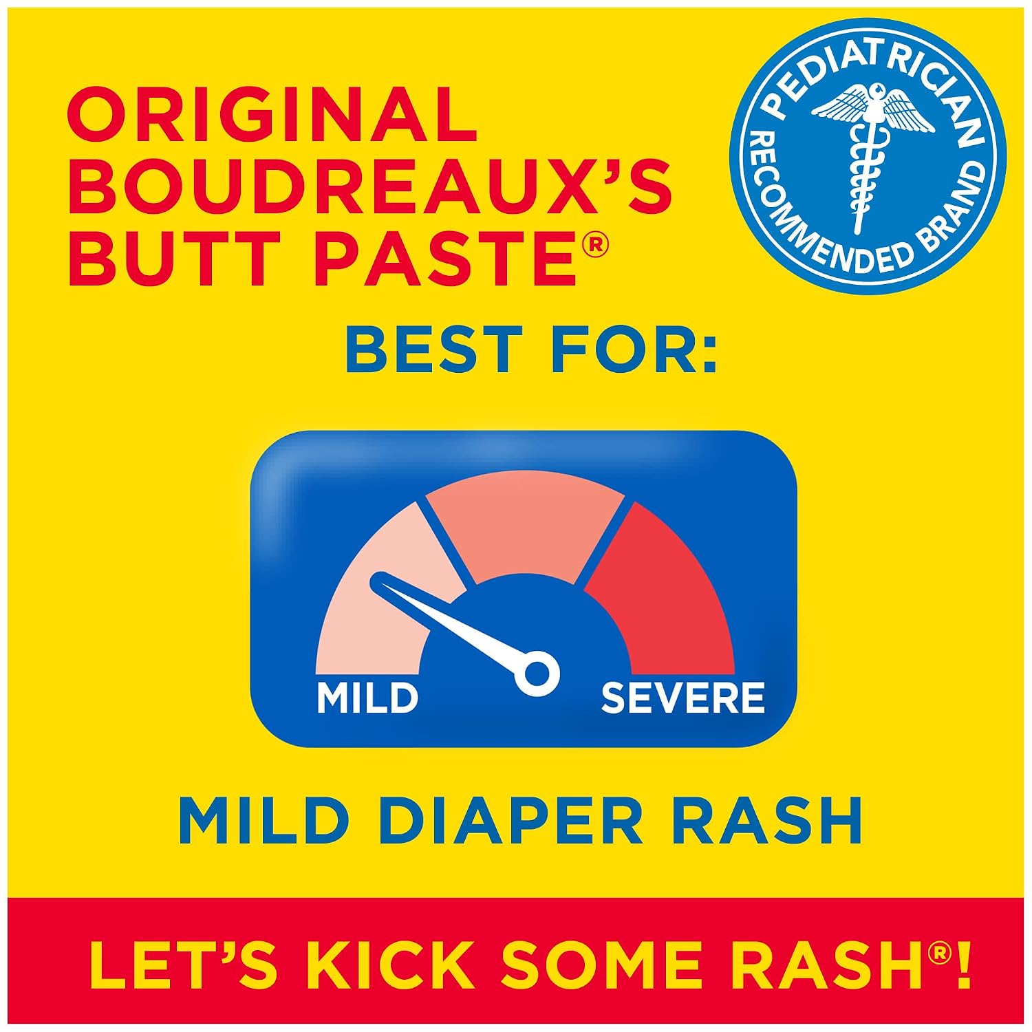 Boudreaux's Butt Paste Diaper Cream, Dermatologist-Tested Original Diaper Rash Cream for Daily Prevention and Relief, Baby Ointment, 2oz Tube