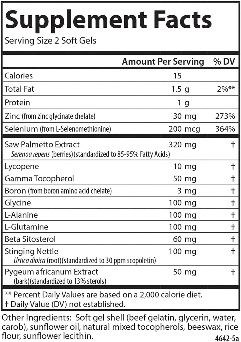 Carlson Nutra-Support Prostate, Prostate Support, Men's Health, 90 Softgels | with Saw Palmetto & Stinging Nettle; Reproductive Health