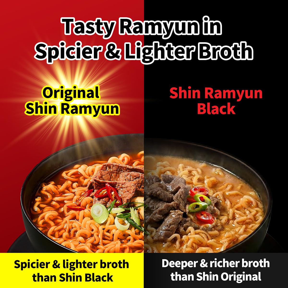 Nongshim Shin Ramyun Bowl Noodles, Spicy Korean Signature Instant Ramyun, Rich Beef Flavored Broth, Quick and Easy, Microwaveable Bowl, 3.03 oz (Pack of 12)