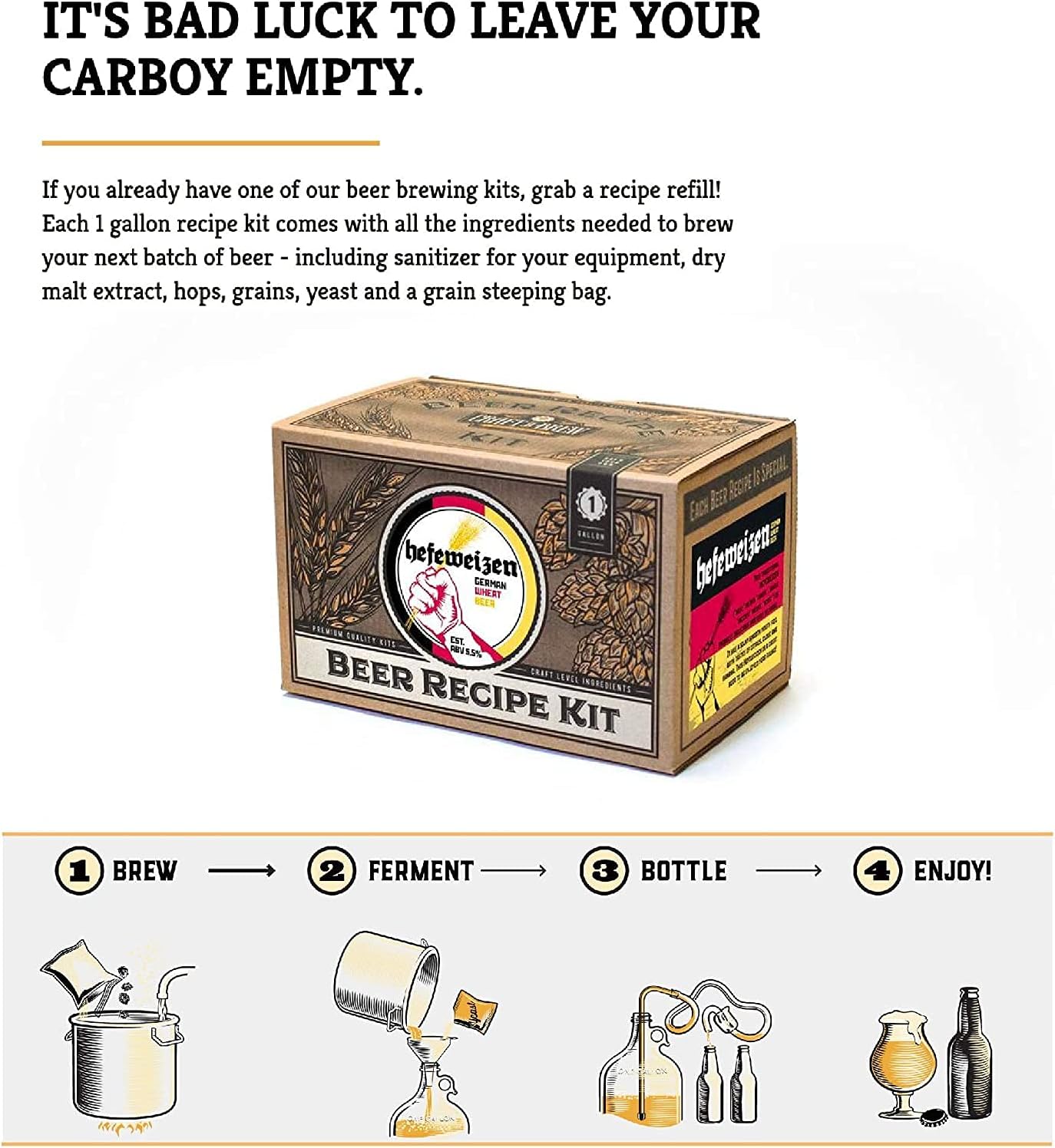 Craft A Brew Recipe Kit - Oktoberfest Ale Refill - 1 Gallon - Ingredients for Home Brewing Beer
