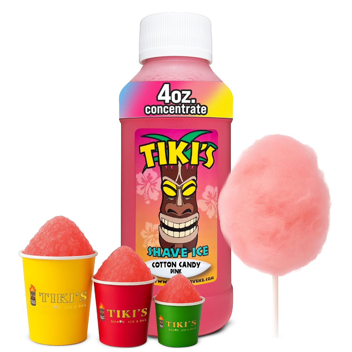 Tiki's Shave Ice Syrup Concentrate for Snow Cones & Shaved Ice - Natural Syrup for Beverages & Desserts - Ideal for Snow Cone