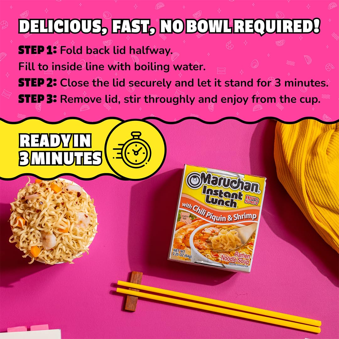 Maruchan Instant Lunch Ramen Noodles, Cheddar Cheese Flavor – Japanese-Style Instant Noodle Soup, Easy Meal Ready in 3 Minutes – 2.25 Oz. (12 Pack)
