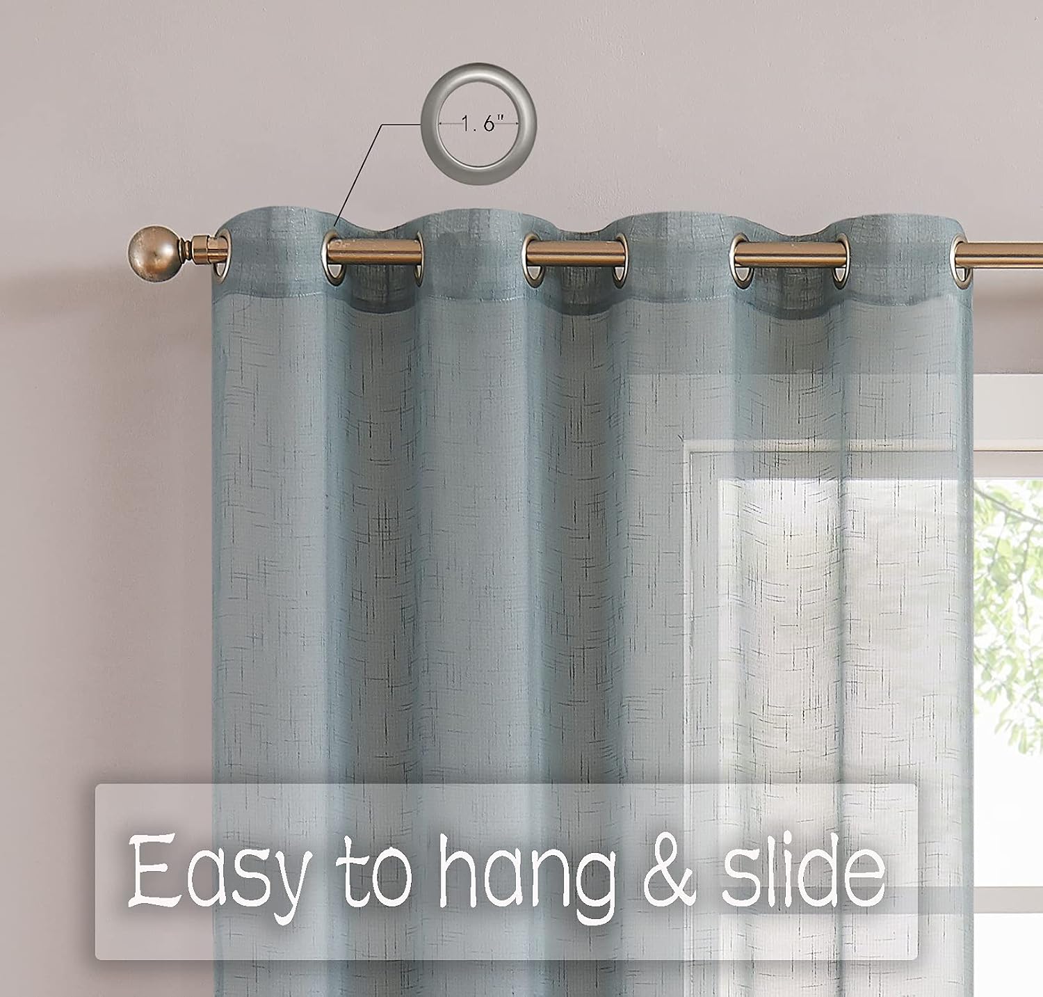 Randall Off White Sheer Open Weave Curtain for Living Room 2 Panels,72"