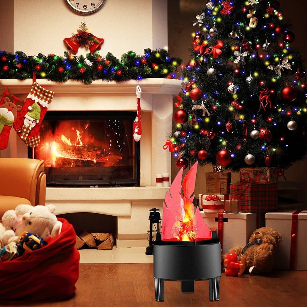 TOPCHANCES 3D LED Fake Fire Flame110v Effect Fake Campfire Decoration, Artificial Flame Effect Light Electronic Fire Fake Flame