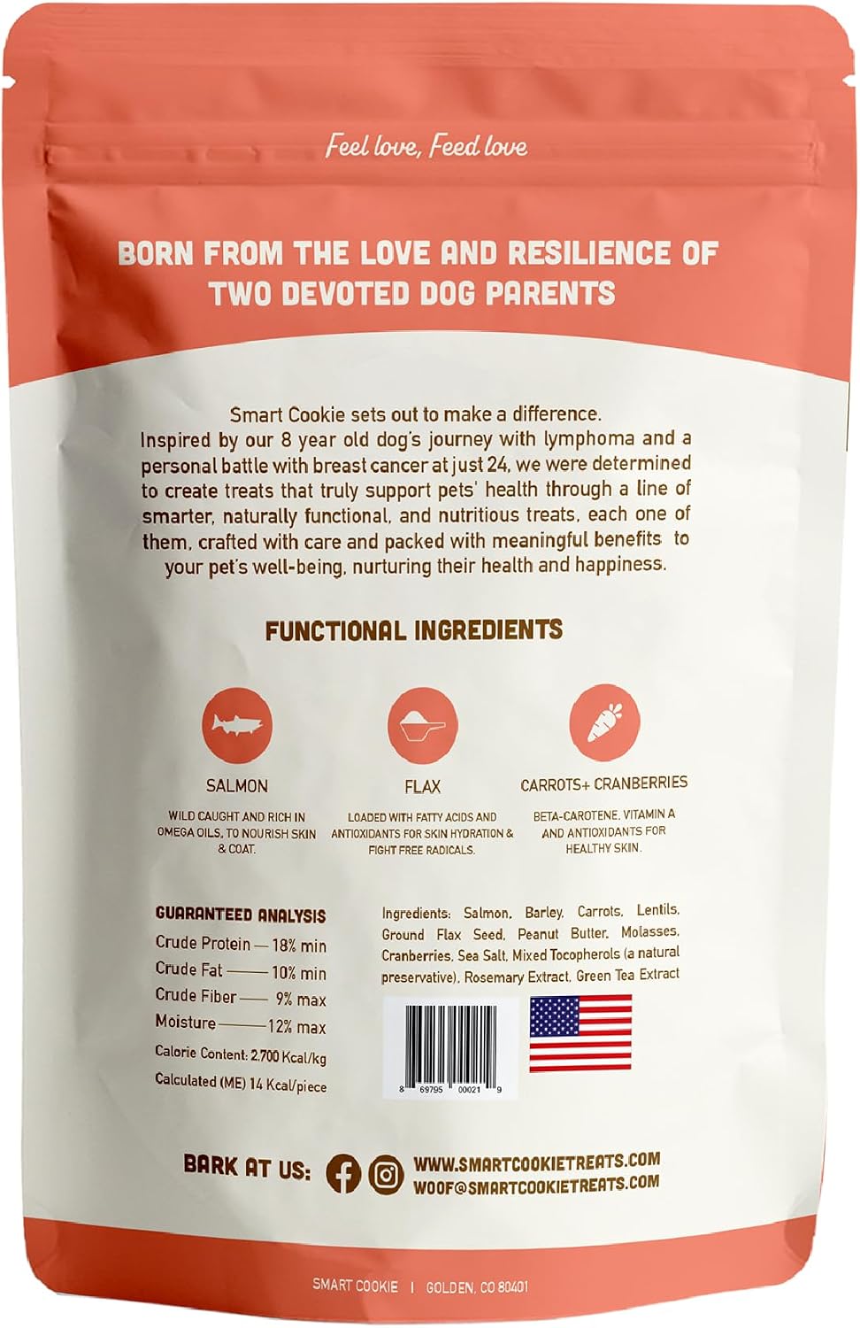 Smart Cookie All Natural Dog Treats - Healthy Hip and Joint Chicken Dog Biscuits with Glucosamine - Ideal for Senior Dogs and Sensitive Stomachs - Dehydrated, Crunchy, Human-Grade, Made in USA - 8oz