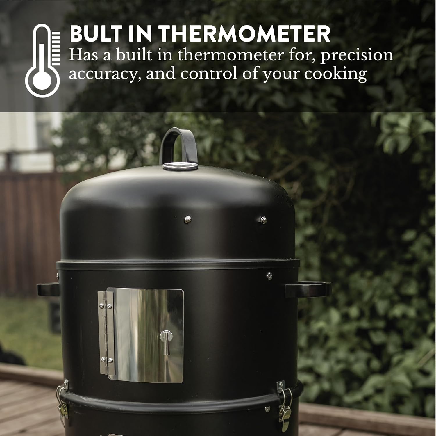GasOne Vertical Smoker with Thermometer – 16 Inch Heavy Duty Charcoal Smoker – Multipurpose Charcoal BBQ Grill Smoker for Outdoor