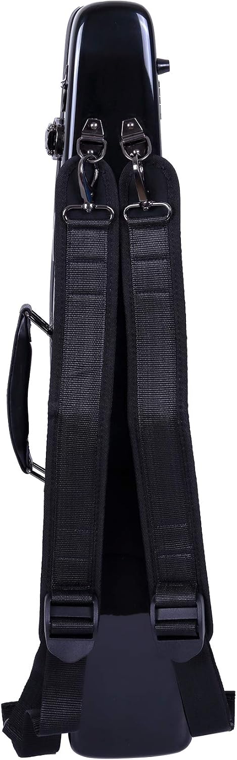 Crossrock Alto Saxophone Case-Fiberglass Hardshell with Backpack Straps in Blue