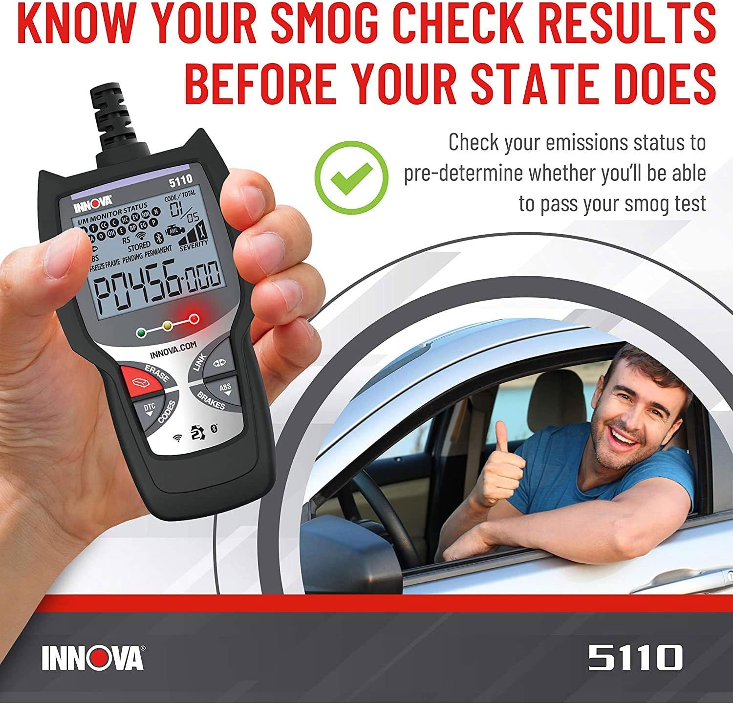 INNOVA 5110 Check Engine Code Reader - Super Simple Car Scanner for All Levels - Works on Most 1996 & Newer OBDII Cars