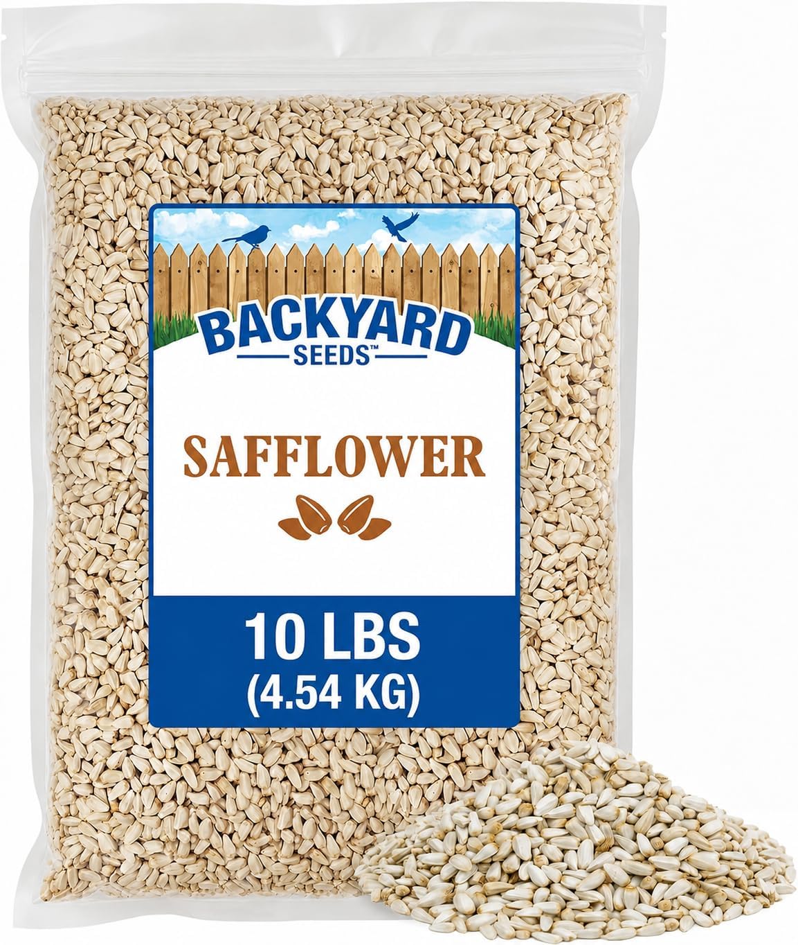 CountryMax Shelled Sunflower Chips 10 lb - No Waste Bird Seed for Outside Feeders, Resealable Bag of Wild Bird Feed | For Smaller Beaks, No Mess, No Waste. High Energy & USA Sourced. For Ground Feeding or Bird Feeders, For Year-Round Feeding