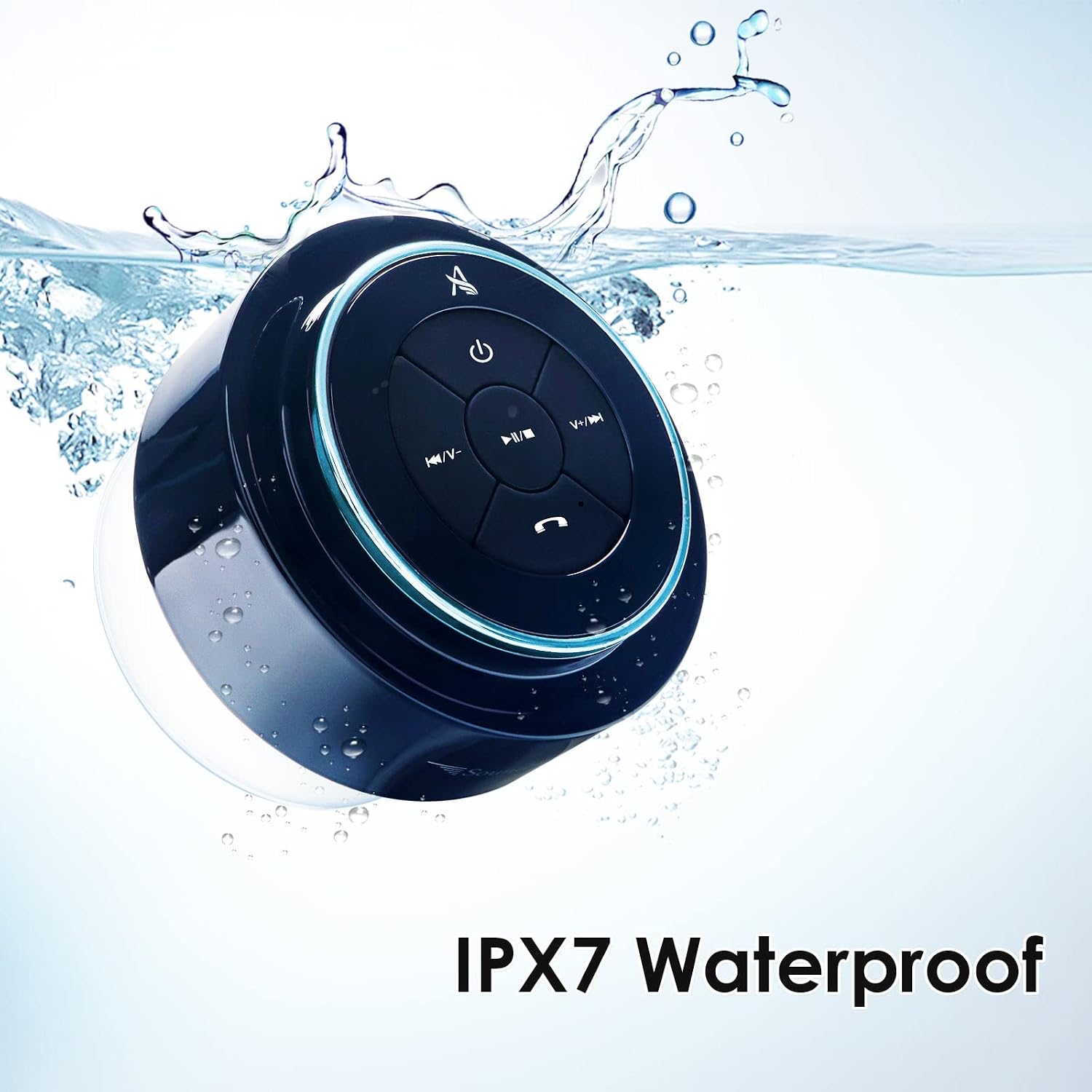 XLEADER, Upgraded, Pro Shower Speaker, Certified IPX7 Waterproof Bluetooth Speaker, with Suction Cup, Silicone Lanyard, 8W Crystal Sound&Rich Bass