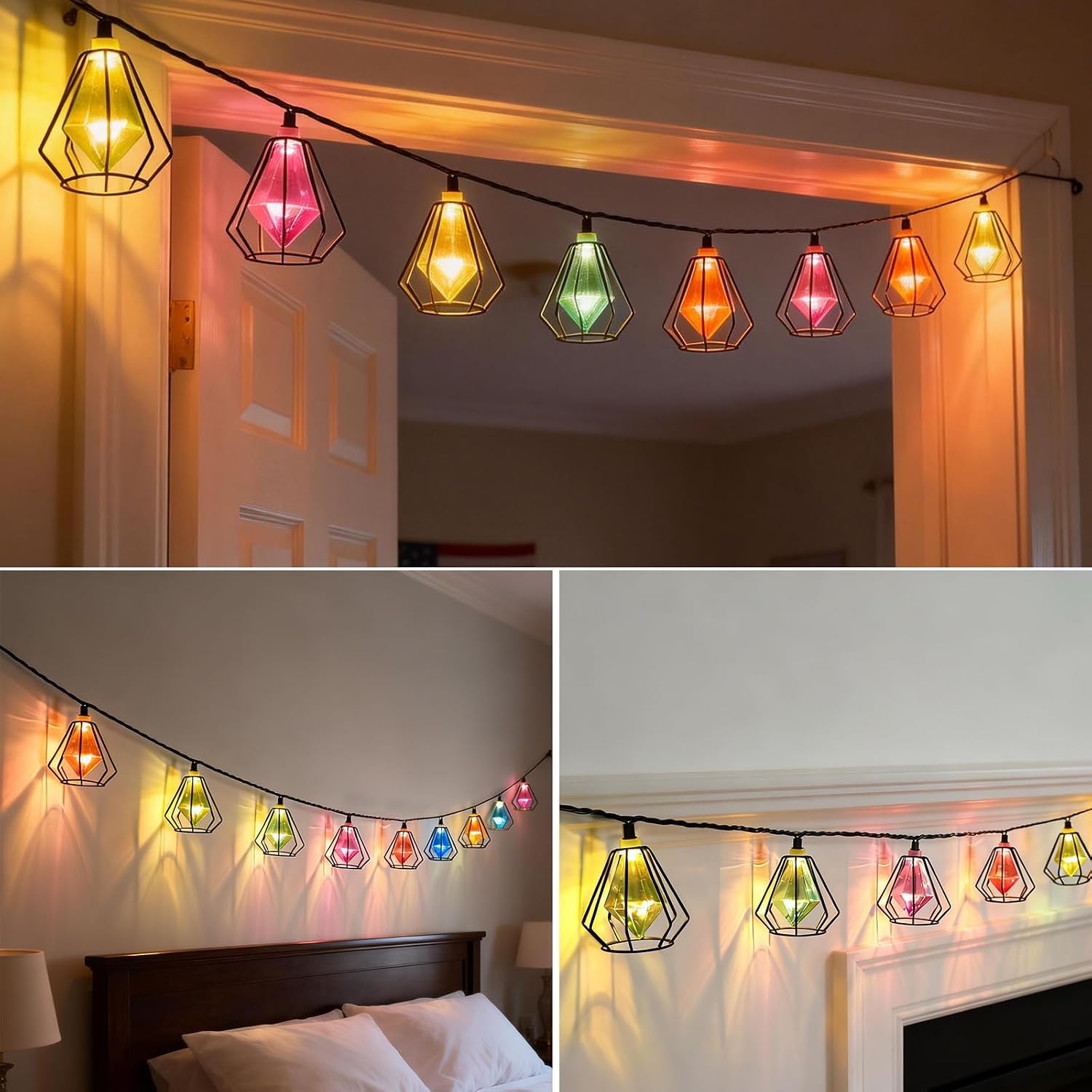 Vigdur Pineapple String Lights, 10FT Multicolor Patio Lights Outdoor