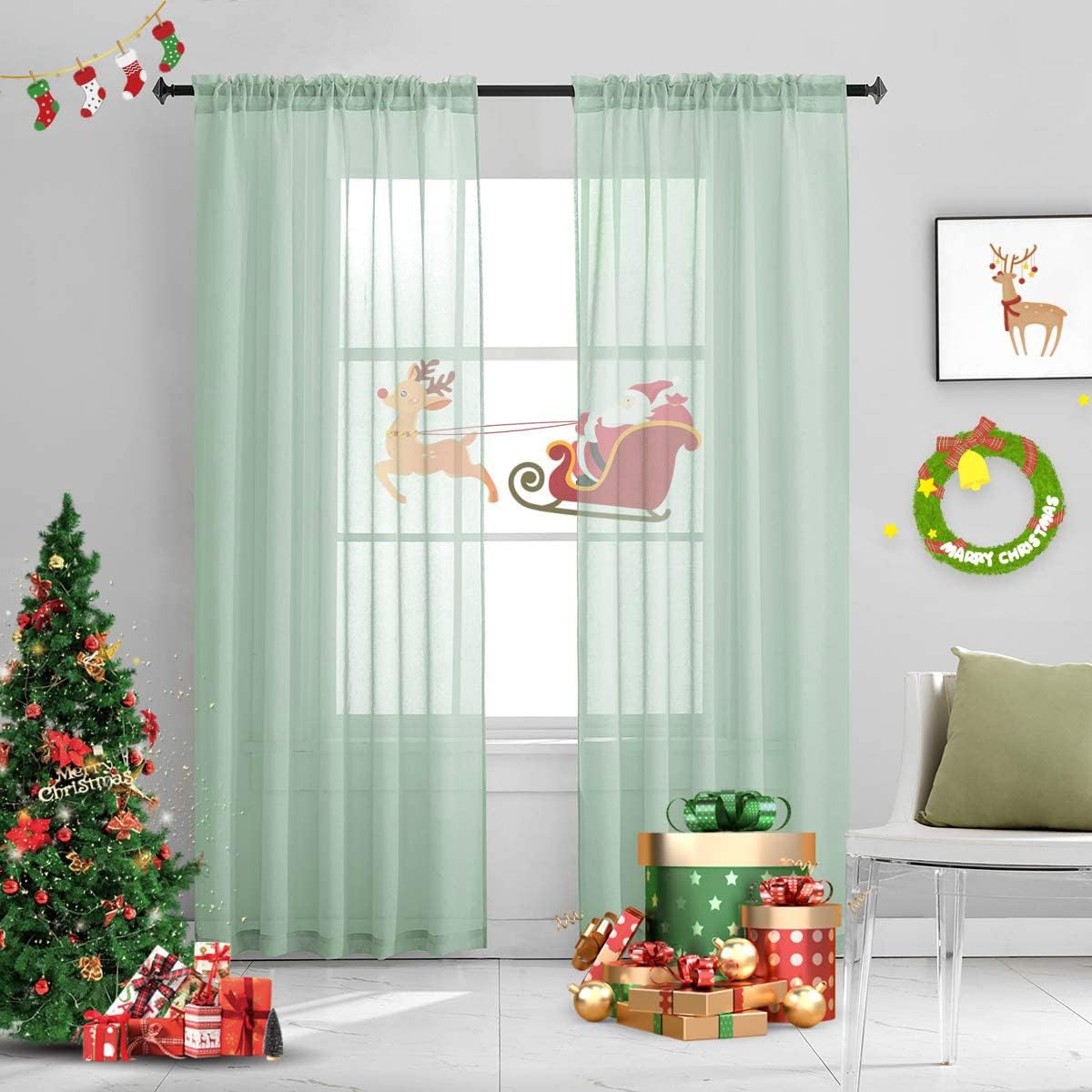 Off White Semi Sheer Curtains 72 Inches Long Faux Linen Off White Sheers Curtain for Bedroom Living Room Girls Kids Room 2 Panels 52x72 Inch Length