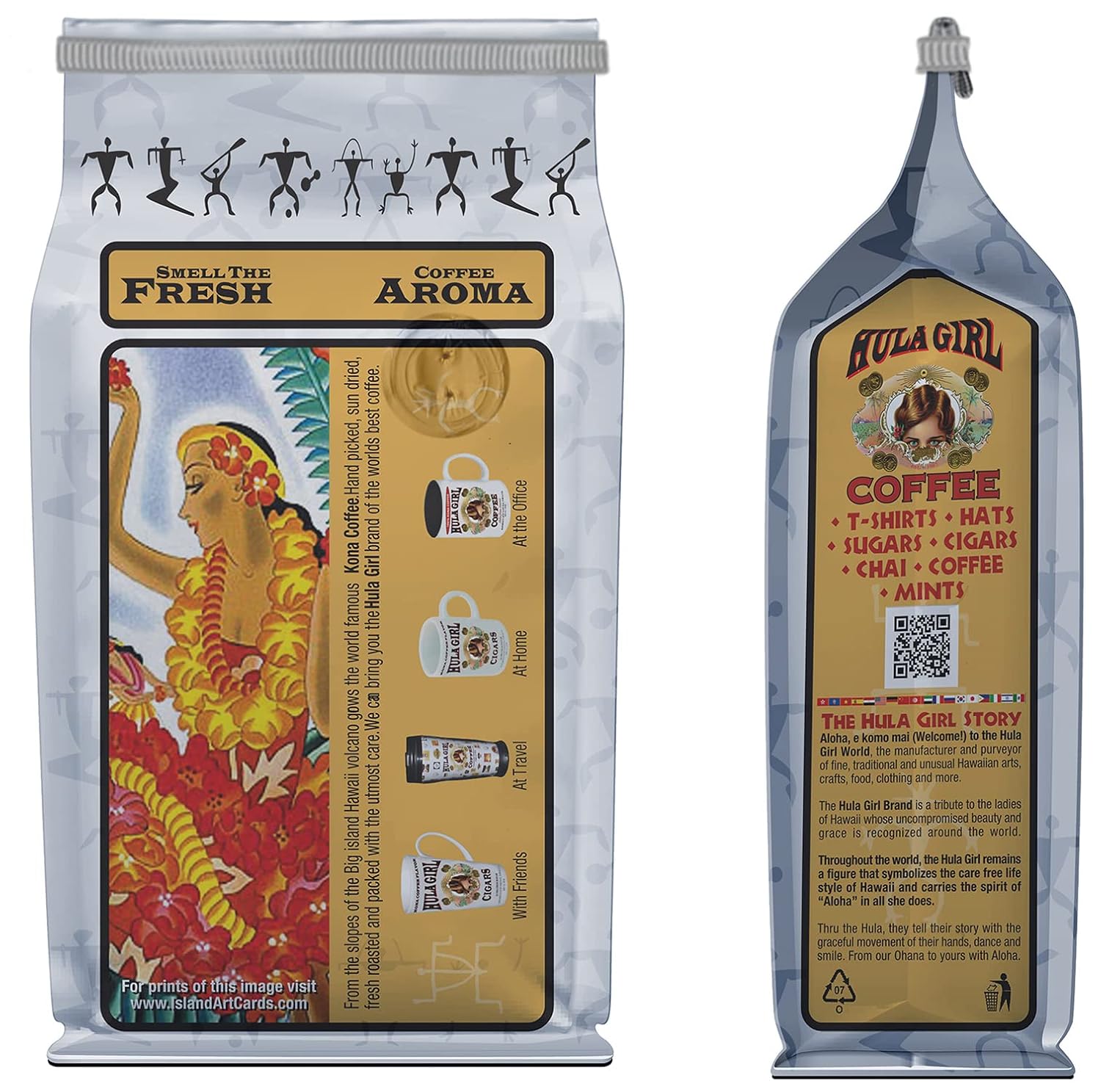 Hula Girl 10% Kona Ground Coffee, Grown in Hawaii, Hand Picked, Sun Dried, Fresh Roasted and Packed in Hawaii for 30 years, 7 Ounce