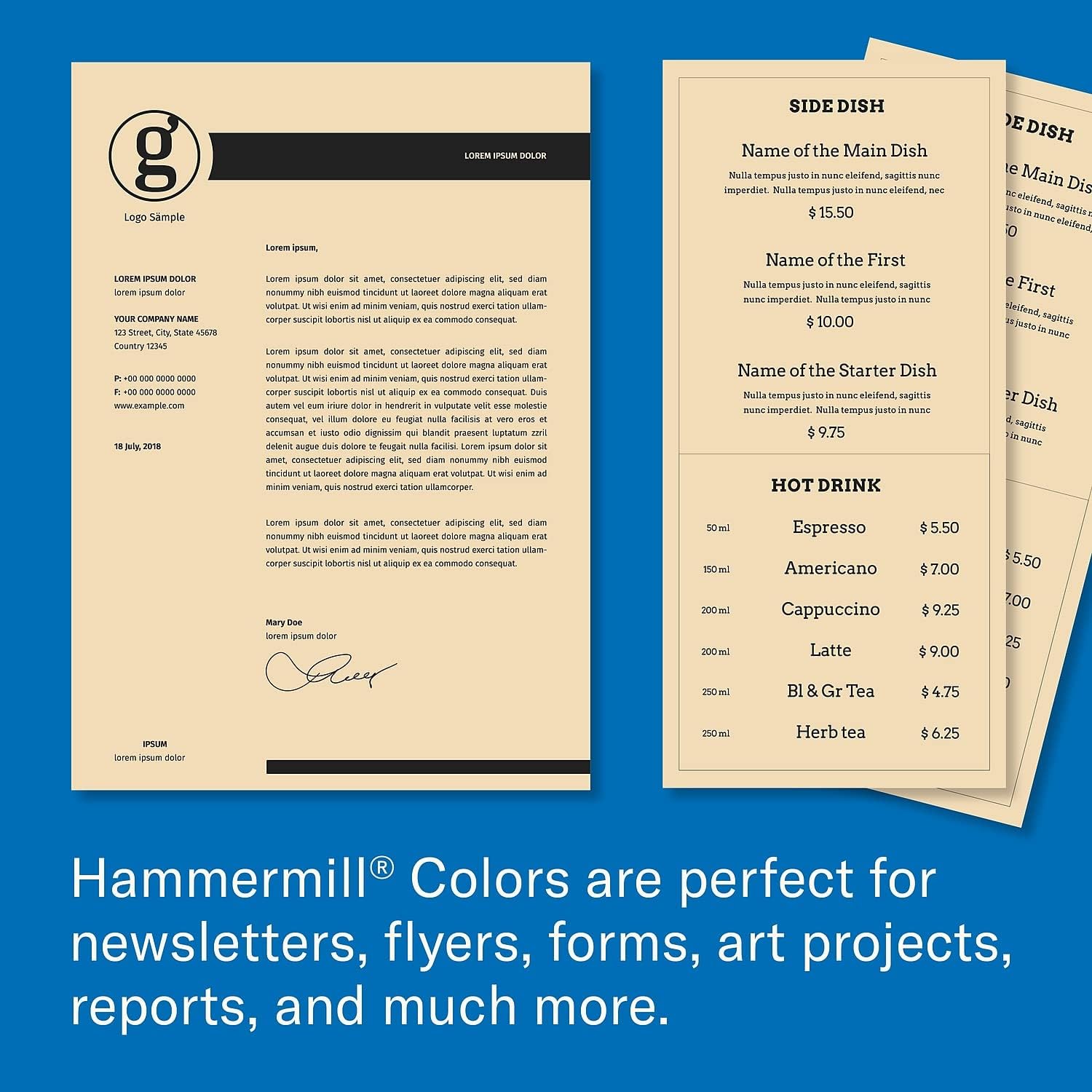 Hammermill Colored Paper, 20 lb Ivory Printer Paper, 8.5 x 11 - Made in the USA, Pastel Paper, 103176R - 1 Ream (500 Sheets)