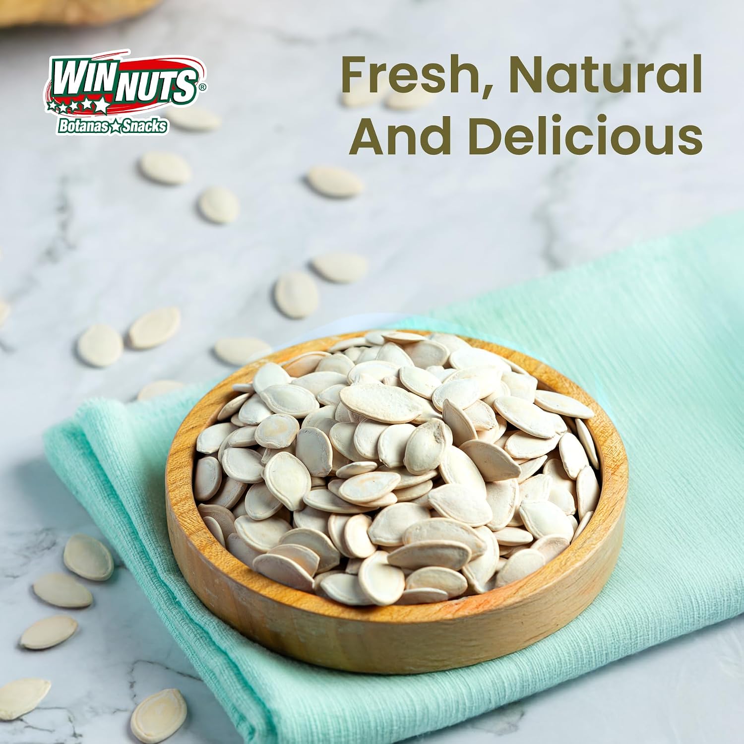 WINNUTS Roasted & Salted Pumpkin Seeds to Eat (5 Pack, 3.52 Oz Each) | Pepitas Roasted Salted | Crunchy Energy Snack, Perfect for Salads & Topping | On-The-Go Pouches