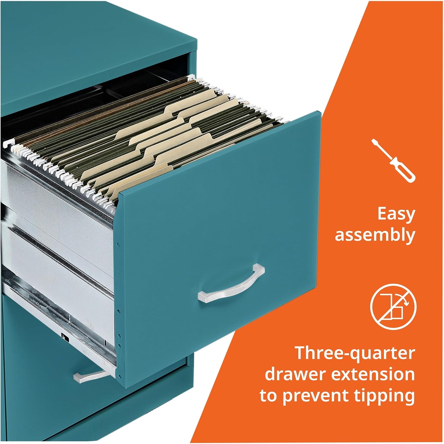 NuSparc 2 Drawer Locking Filing Cabinet | Pre-Assembled Steel Construction | Space-Saving Design is Perfect for Home and Small Office | Letter-Size | Assembled in North America