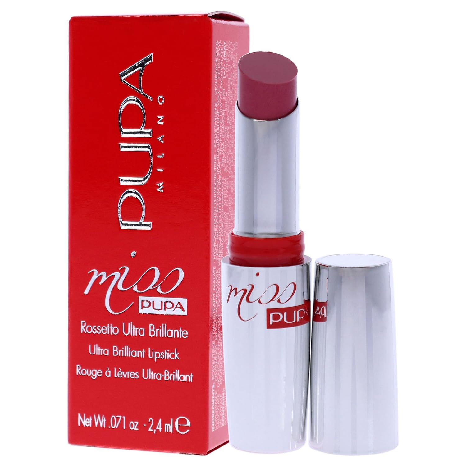 Pupa Milano Miss Pupa Ultra Brilliant Lipstick - 102 Candy Nude for Women - 0.071 oz Lipstick