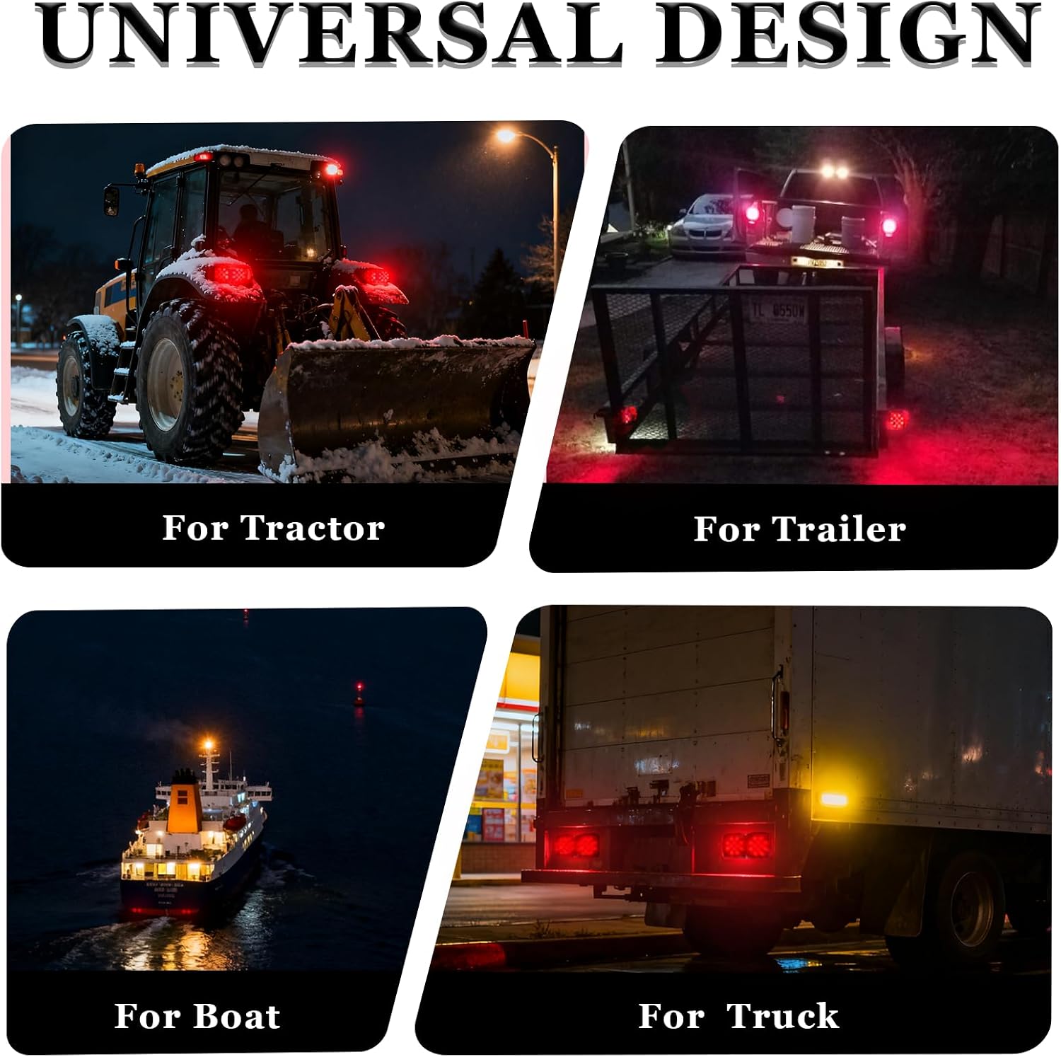 LED Trailer Light Kit, Super Bright Submersible Brake Stop Turn Tail License Lights for Under 80" Camper Truck RV Boat Snowmobile, IP68 Waterproof