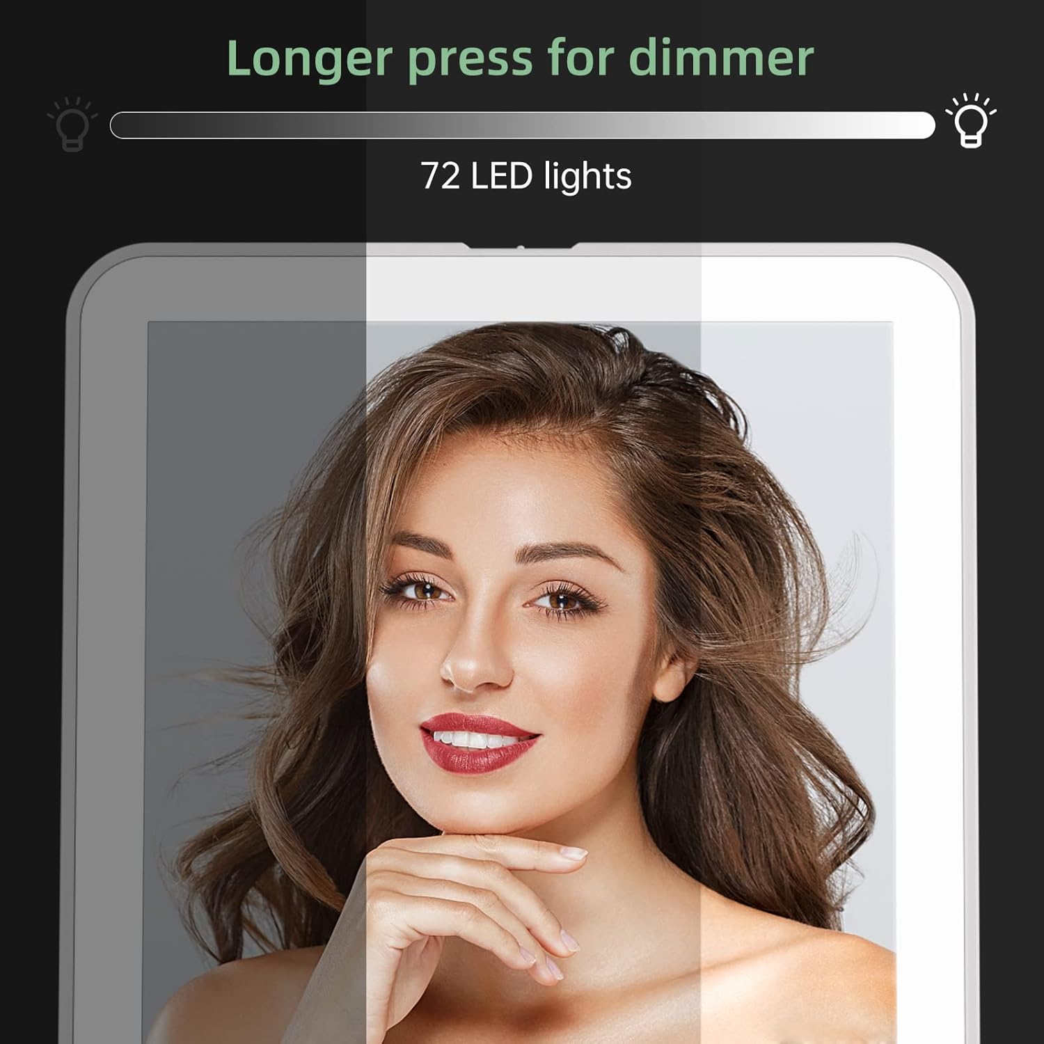 FUNTOUCH Rechargeable Travel Makeup Mirror with 72 Led Lights
