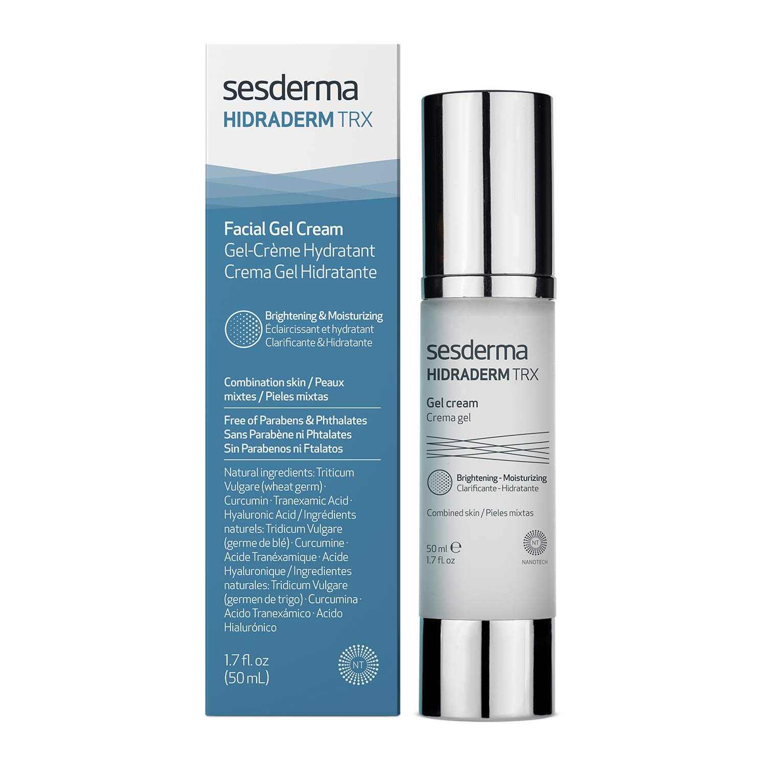 Sesderma HIDRADERM TRX Gel Cream with Powerful Active Ingredients, Hydrating All-Day Moisturizer for Depigmenting Skin, 1.7 fl. Oz