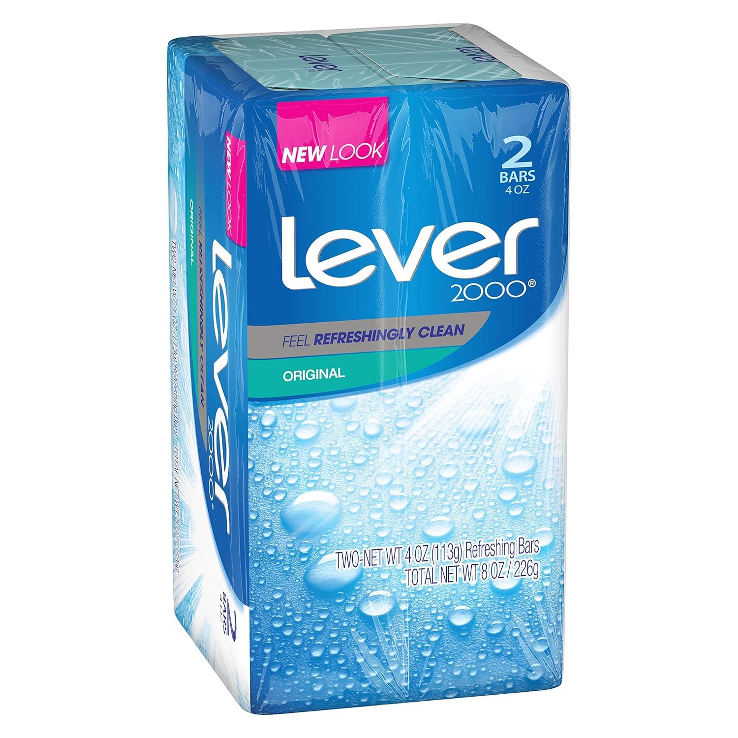 Lever 2000 Original Refreshing Bar Soap, Perfectly Fresh 4 oz, 2 ea