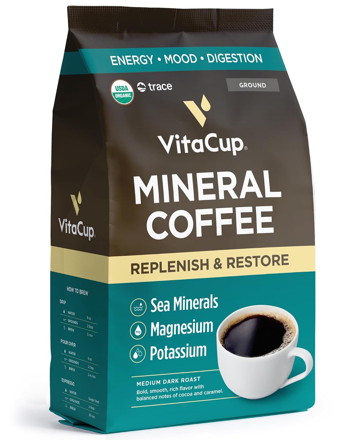 VitaCup Genius Keto Ground Coffee with MCT Oil, 11oz