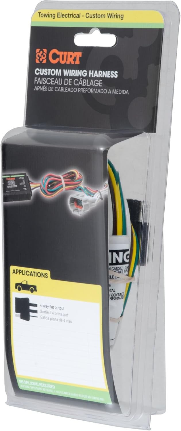 CURT 55316 Vehicle-Side Custom 4-Pin Trailer Wiring Harness for Select Ford F-Series, Cab and Chassis Pickup Trucks