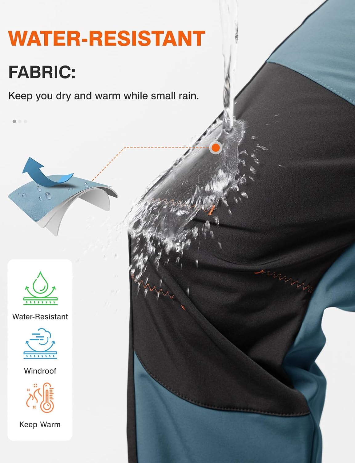 TBMPOY Men's Snow Ski Hiking Pants Waterproof Winter Fleece Lined Pants Camping Skiing Ice Fishing Pants with Belt