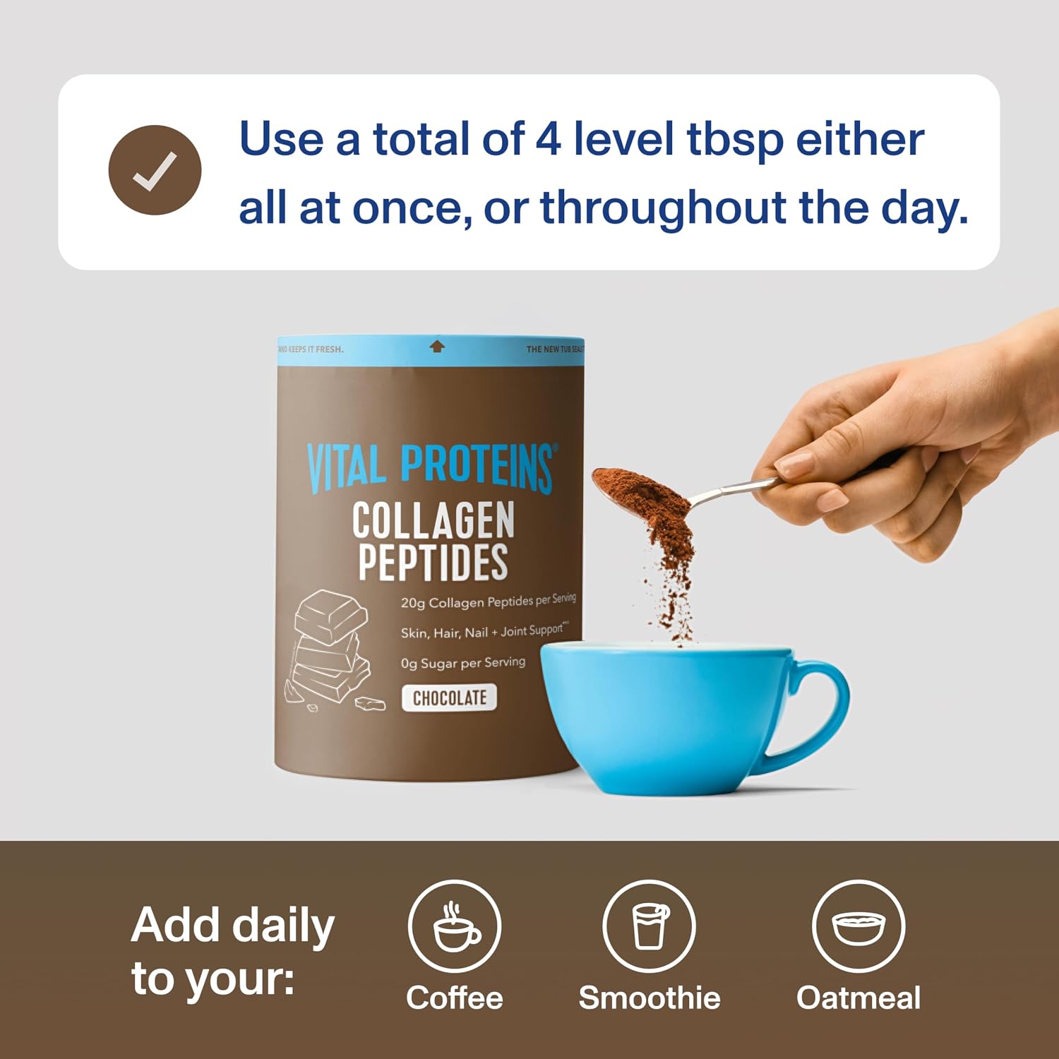 Vital Proteins Collagen Peptides Powder, Unflavored Stick Packs, 20 Count | 10g Hydrolyzed Collagen Peptide Per Packet, Supports Hair Skin & Nails, Travel-Friendly Stick Packs, 20 Servings