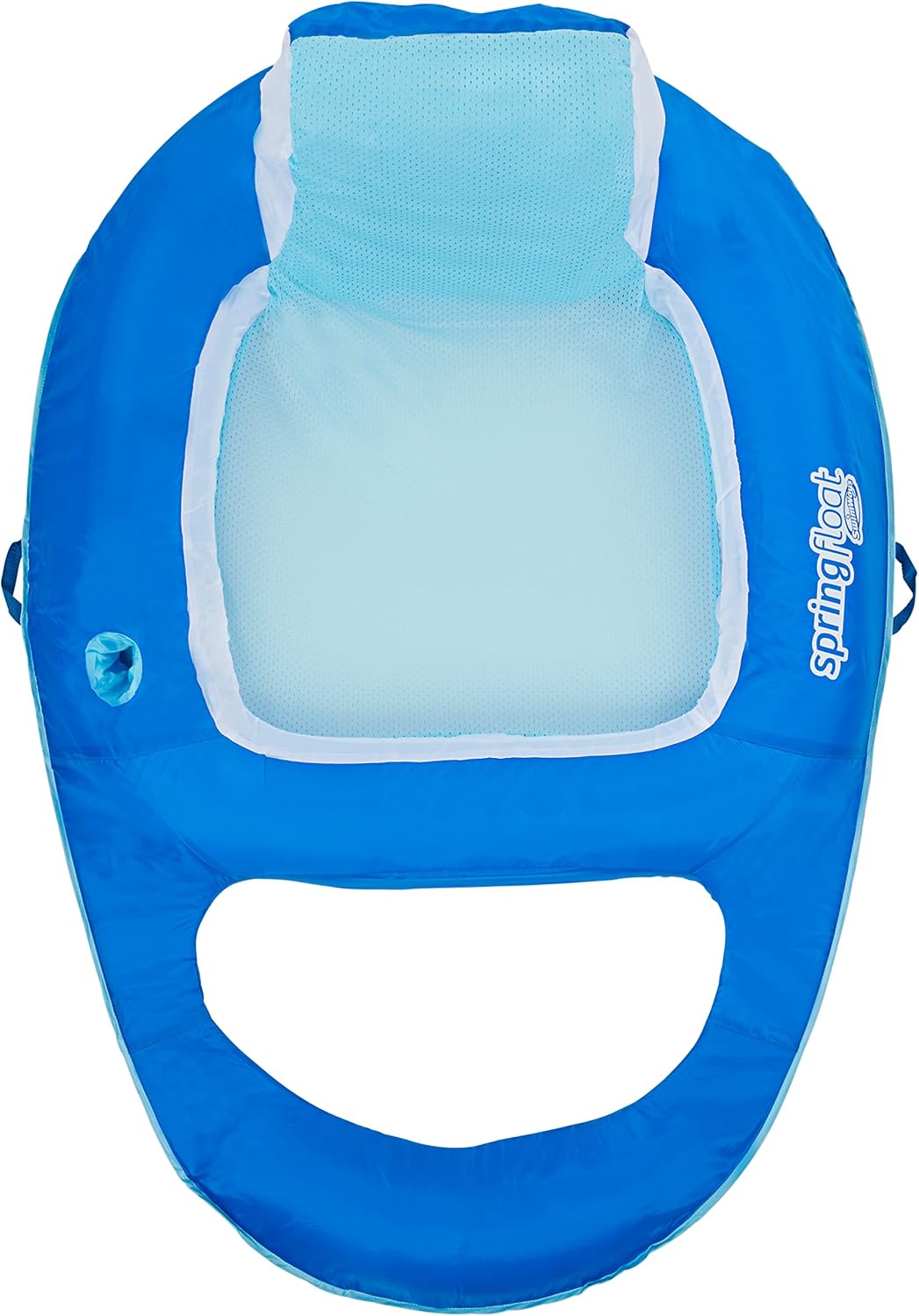 SwimWays Spring Float Recliner 6060700 Water Buoyant Summertime Relaxation Comfort Lounge Seat with Cup Holder for Pool Lake Beach Pond River Island