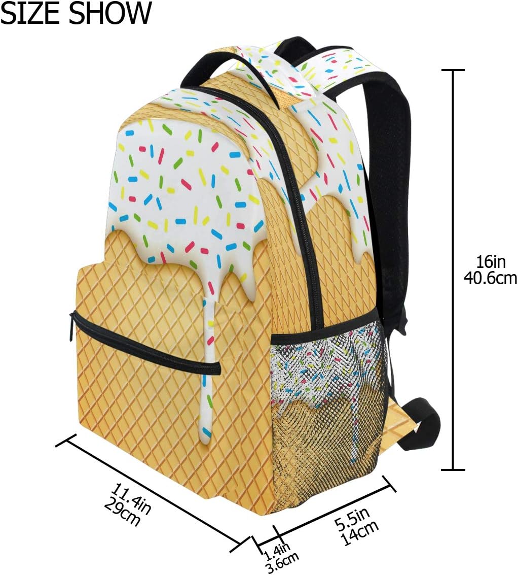 Blueangle Ice Cream Backpack for Girls, Cute School Laptop Backpack
