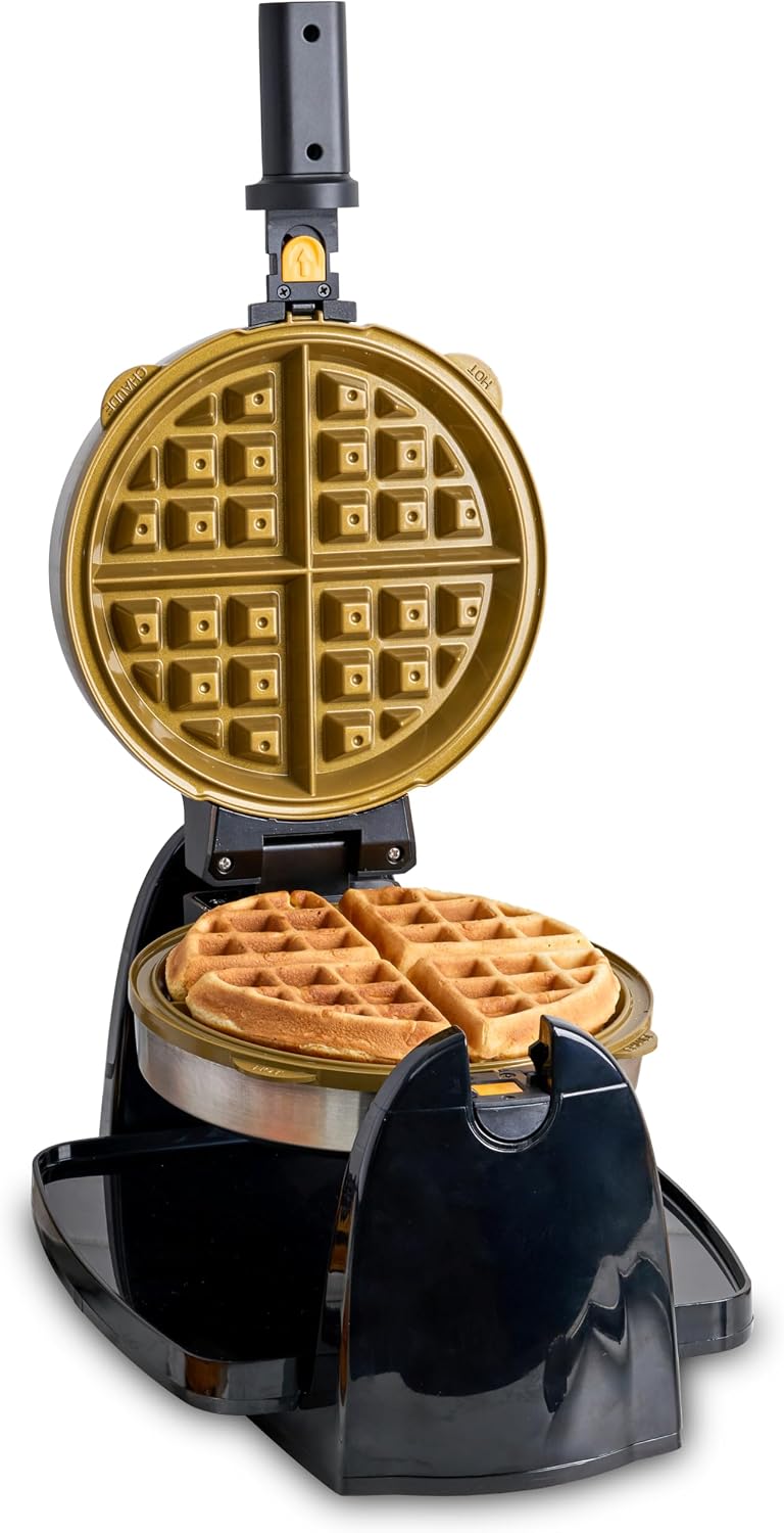 KRUPS 4-Slice Belgian Waffle Maker: Stainless Steel, 5 Browning Levels, Audible Ready Beep, Removable Plates, 1200W, Silver/Black, Large Waffle Maker Family Size, Great for Family Breakfasts