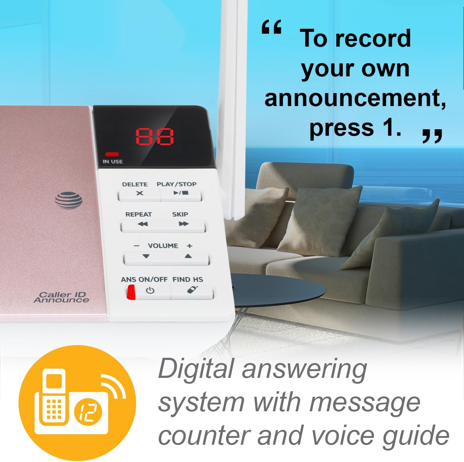 AT&T DECT 6.0 Expandable Cordless Phone with Answering System, Silver/Black with 3 Handsets