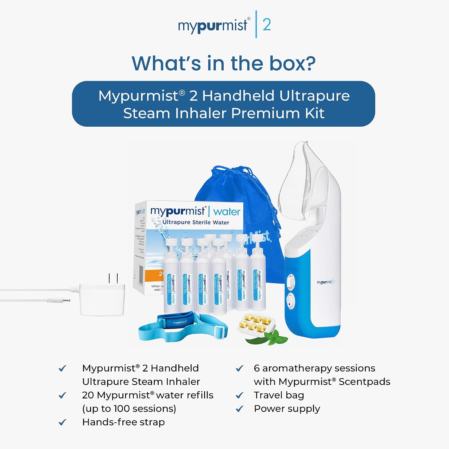 Mypurmist 2 Plug-in Steam & Sinus Inhaler Premium Value Kit