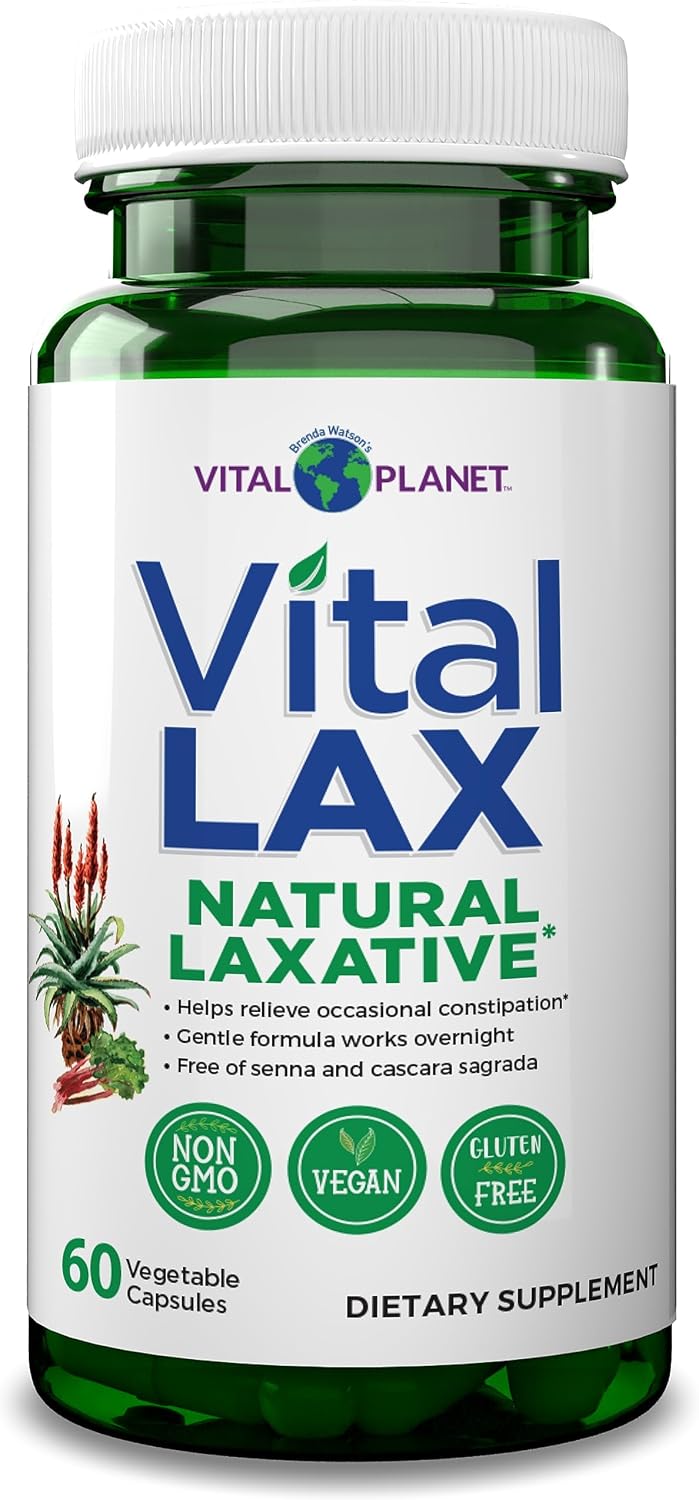Vital Planet - Vital Lax Natural Laxative Cleanse Supplement for Occasional Constipation, with Magnesium Hydroxide, Slippery Elm, Aloe