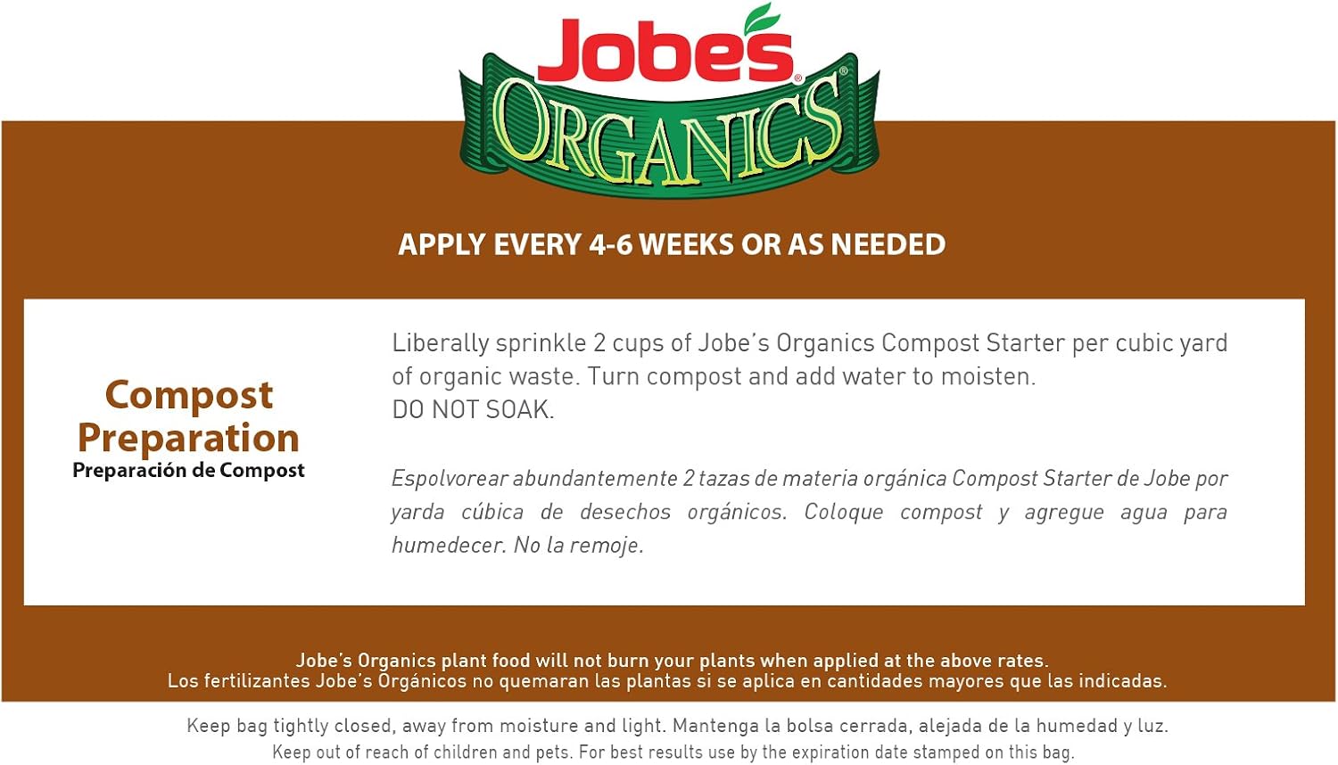 Jobe's Organics Fast Acting Granular Fertilizer Compost Starter, Easy Plant Care Compost Accelerator, 4 lbs Bag