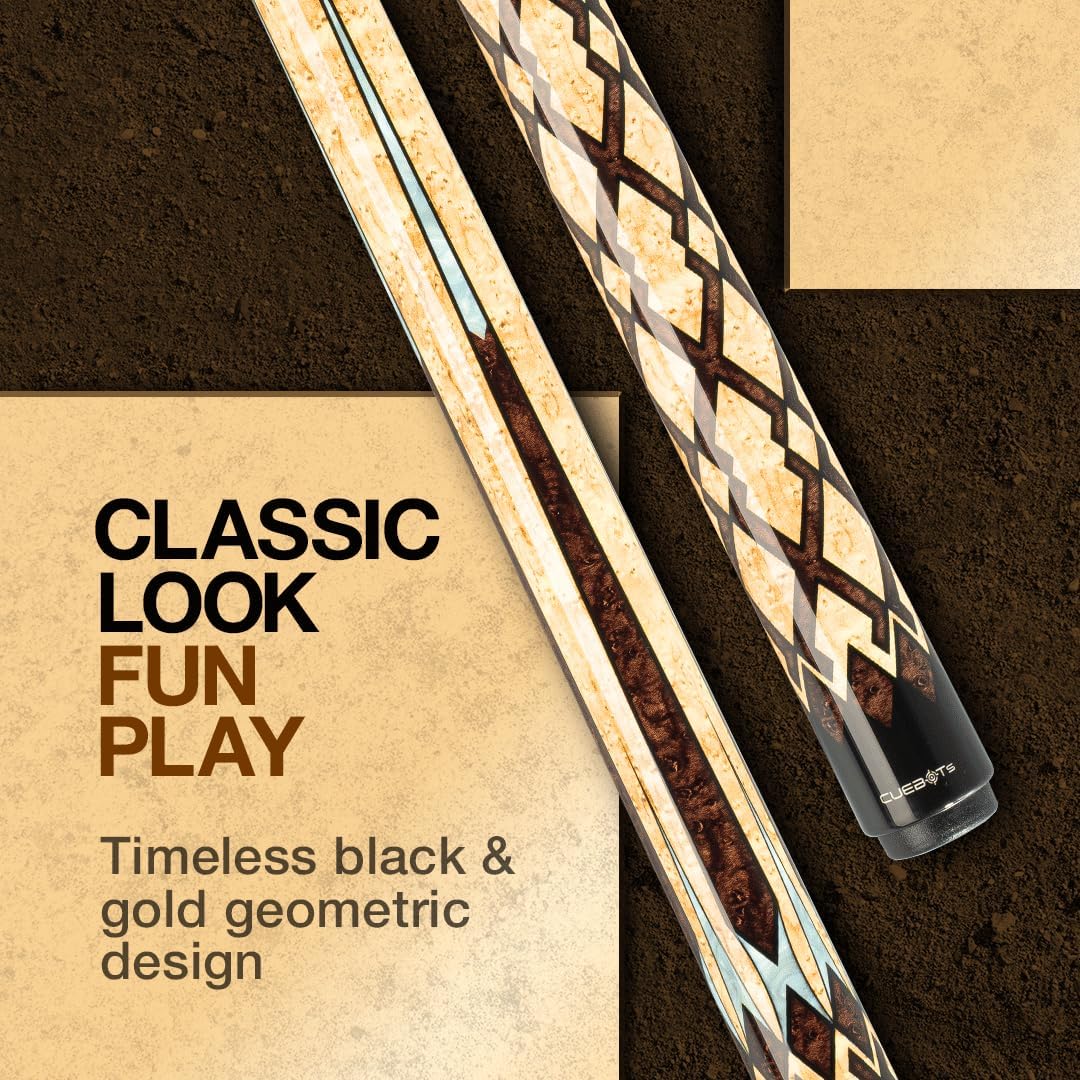 CUEBOTS Glass Fiber Cue, Glass Fiber House Cue Stick, Club Cue, Cue for Beginners, Durable Uni-QR, 3/8-10, 5/16-18 Joint, Long Lasting Glassfiber Shaft, 7-Layer Microfiber Tip