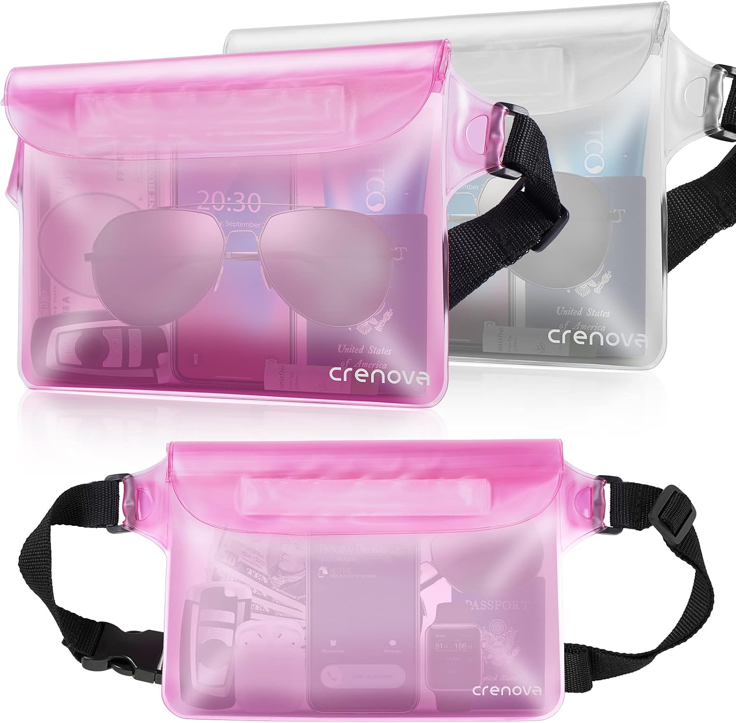 Waterproof Bag Fanny Packs for Women, Cruise Vacation Essentials Waterproof Pouch for Phone Passport Purse, Floating Dry Bags for Beach Water Park Boating Fishing Diving Surfing Kayaking Accessories | Floating, ideal for Beach, Boating & Kayaking, Durabl…