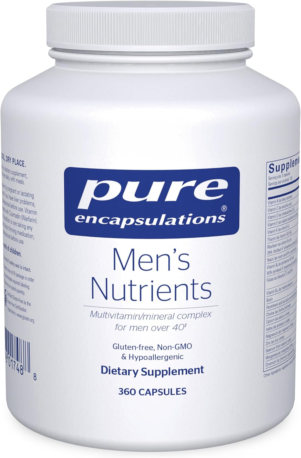Pure Encapsulations Men's Nutrients - Multivitamin Mineral Supplement to Support Energy, Endurance & Stamina in Men Over 40* - Vitamin D & Vitamin C - Gluten-Free & Non-GMO - 360 Capsules | Multivitamin Mineral Supplement to Support Energy, Endurance and…