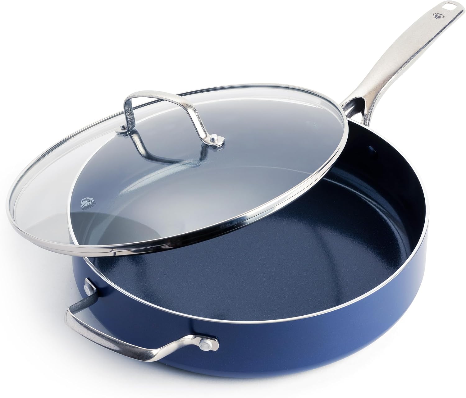 Blue Diamond 10" Diamond Infused Ceramic Nonstick Frying Pan Skillet, Blue | PFAS-Free Ceramic Nonstick, Dishwasher & Oven Safe, Stay Cool Handle, Durable Metal Utensil Safe, Egg & Omelet Pan