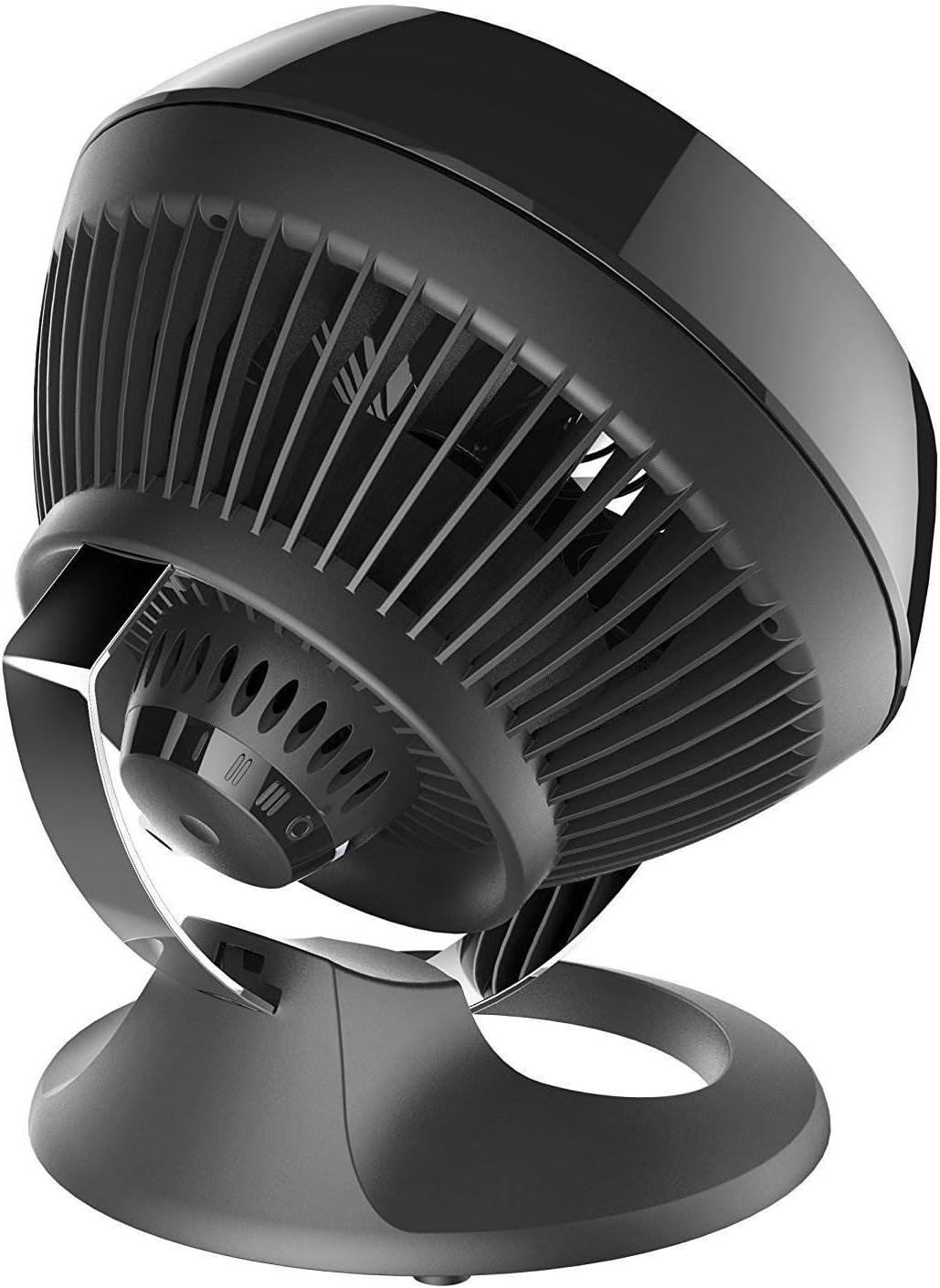 Vornado 460 Small Desk Fan with 3 Speed Settings, Adjustable Tilt Chrome Glide Bar, for Bedroom, Office, Home, Air Circulation up to 70 Feet, Quiet Table Fan, Black