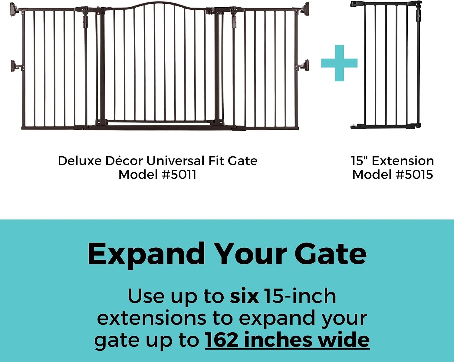 Toddleroo by North States - Deluxe Décor Safety Gate: Hardware Mounted Extra Wide Metal Baby Gate - Adjustable Child Gate - 38.3 to 72 Inches Wide - 30 Inches Tall - Matte Bronze
