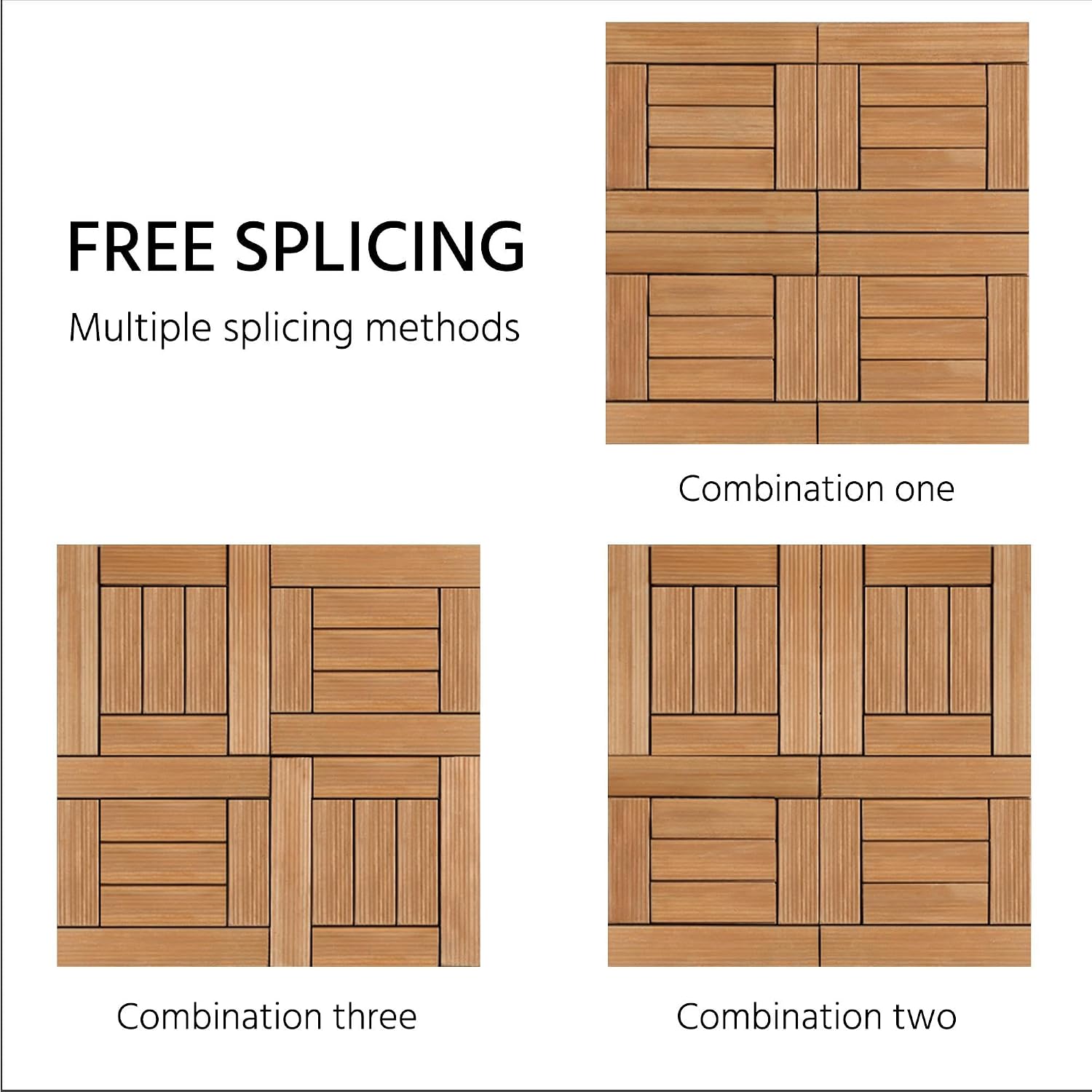 Topeakmart 27PCS Interlocking Deck Tiles 12x12 Patio Flooring, Brown
