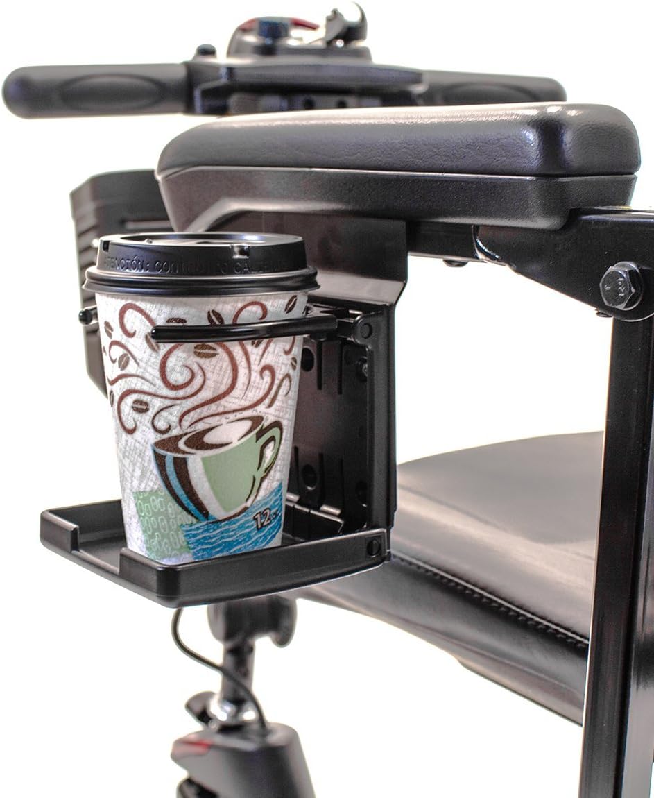 Pride Mobility Cup Holder Folding Go-Go Scooter C-Style Molded Seat Armrest Black