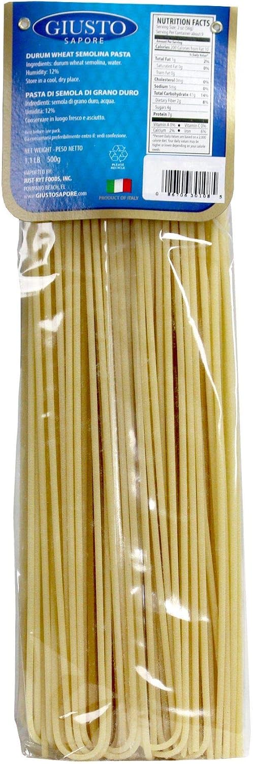 Giusto Sapore Italian Pasta - Caserecce 454g - Premium Organic Bronze Drawn Durum Wheat Semolina Gourmet Pasta Brand - Imported from Italy and Family Owned