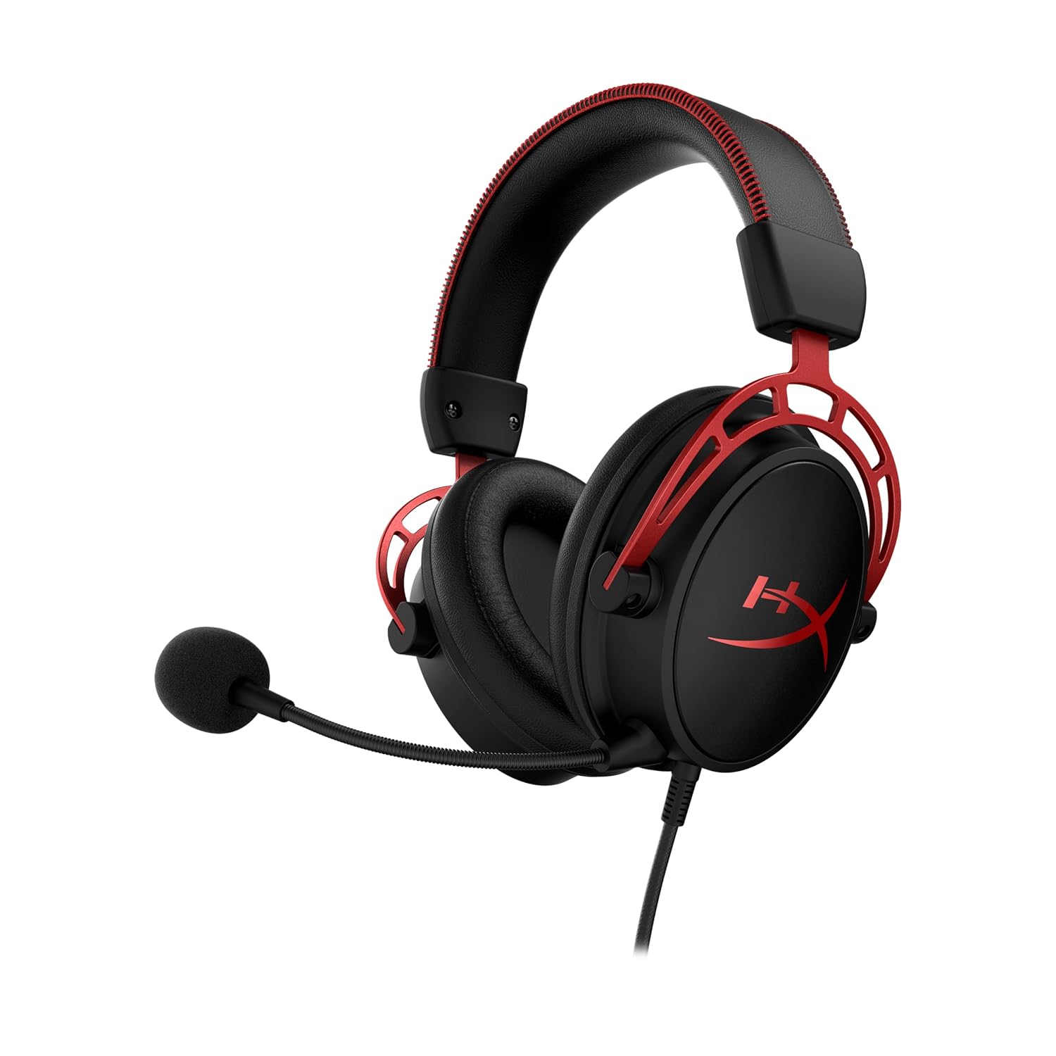 HyperX Cloud Alpha - Gaming Headset, Dual Chamber Drivers, Legendary Comfort, Aluminum Frame, Detachable Microphone, Works on PC, PS4, PS5, Xbox One, Xbox Series X|S, Nintendo Switch and Mobile – Red | Dual Chamber Drivers, Legendary Comfort, Aluminum Fr…
