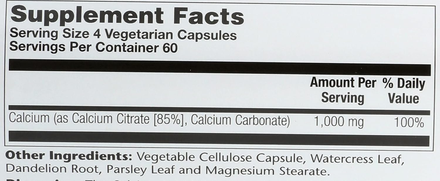 Solaray Calcium Citrate, 240 Caps, 0.75 Bottle