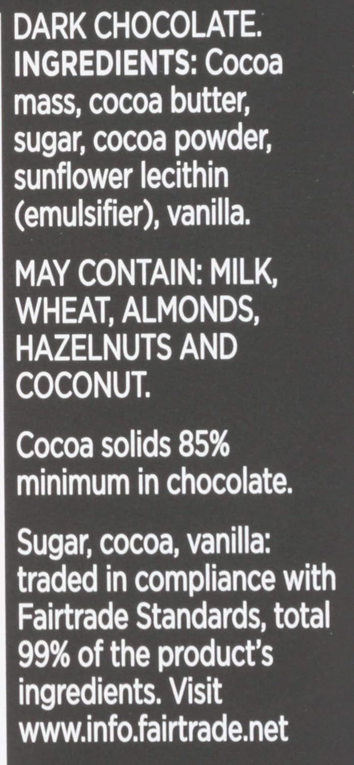 Divine Chocolate, Bar Dark Chocolate Exquisitely Rich 85%, 3 Ounce