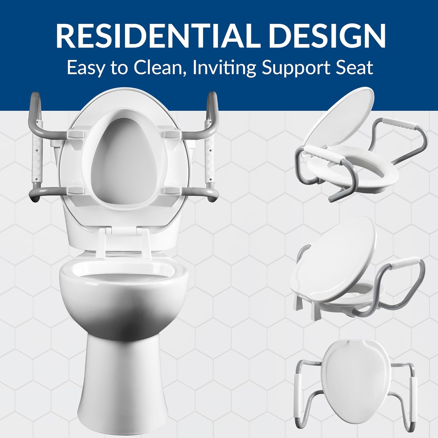Bemis Assurance 3" Raised Toilet Seat for Seniors, Therapist Preferred for Safety, Secure Hinges, Clean Shield Guard, Elongated, White
